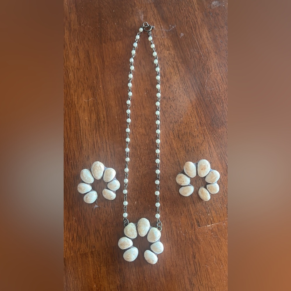 Very cute rustic set - necklace & earrings